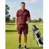 image:imageUOUA Mens Shorts Set Twisted Texture Polo Shirt amp Shorts Casual 2 Piece Summer Outfits Short Sleeve Vacation SetWine Red