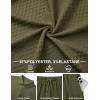 image:imageUOUA Mens Summer Outfits Waffle Knit 2 Piece Short Sets Casual Button Down Shirt amp ShortsGreen