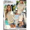 image:imageUOUA Women Oversized Graphic TShirt Casual Cotton Tees Printed Summer TopsWashed Beige
