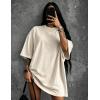 image:imageUOUA Women Oversized Graphic TShirt Casual Cotton Tees Printed Summer TopsWashed Beige