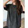image:imageUOUA Women Oversized Graphic TShirt Casual Cotton Tees Printed Summer TopsWashed Black