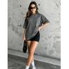 image:imageUOUA Women Oversized Graphic TShirt Casual Cotton Tees Printed Summer TopsWashed Grey