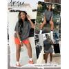 image:imageUOUA Women Oversized Graphic TShirt Casual Cotton Tees Printed Summer TopsWashed Grey