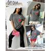 image:imageUOUA Women Oversized Graphic TShirt Casual Cotton Tees Printed Summer TopsWashed Rosegrey