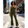image:imageUOUA Womens 2 Piece Workout Sets Cami Racerback Tank Cargo Flare Leggings with Pockets Gym Yoga OutfitsArmy Green