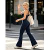 image:imageUOUA Womens 2 Piece Workout Sets Cami Racerback Tank Cargo Flare Leggings with Pockets Gym Yoga OutfitsNavy Blue