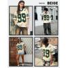 image:imageUOUA Womens Jersey Y2k Baggy Shirts Number Graphic Tees Oversized V Neck Tshirts Streetwear TopsBeige