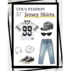 image:imageUOUA Womens Jersey Y2k Baggy Shirts Number Graphic Tees Oversized V Neck Tshirts Streetwear TopsWhite