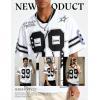 image:imageUOUA Womens Jersey Y2k Baggy Shirts Number Graphic Tees Oversized V Neck Tshirts Streetwear TopsWhite
