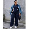 image:imageUOUA Womens Plus Size 2 Piece Outfit Summer Casual Lounge Set Sleeveless Tank Top Wide Leg Pants Travel Vacation ClothingNavy