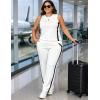 image:imageUOUA Womens Plus Size 2 Piece Outfit Summer Casual Lounge Set Sleeveless Tank Top Wide Leg Pants Travel Vacation ClothingWhite