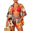 image:imageUOUA 3 Piece Swimsuits for Women Hawaiian Outfits Floral Tropical Bikini amp Short Sets Summer Beach Sexy Cover Ups Luau PartyMashupleopard
