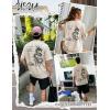 image:imageUOUA Mens Graphic Tees Vintage Oversized TShirts Casual Acid Wash Cotton Streetwear S2XLDragonbeige