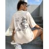 image:imageUOUA Mens Graphic Tees Vintage Oversized TShirts Casual Acid Wash Cotton Streetwear S2XLDragonbeige