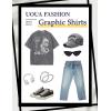 image:imageUOUA Mens Graphic Tees Vintage Oversized TShirts Casual Acid Wash Cotton Streetwear S2XLDragongrey