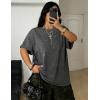 image:imageUOUA Mens Graphic Tees Vintage Oversized TShirts Casual Acid Wash Cotton Streetwear S2XLGrey