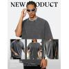 image:imageUOUA Mens Graphic Tees Vintage Oversized TShirts Casual Acid Wash Cotton Streetwear S2XLGrey