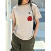 image:imageUOUA Mens Graphic Tees Vintage Oversized TShirts Casual Acid Wash Cotton Streetwear S2XLRosebeige