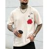 image:imageUOUA Mens Graphic Tees Vintage Oversized TShirts Casual Acid Wash Cotton Streetwear S2XLRosebeige