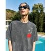 image:imageUOUA Mens Graphic Tees Vintage Oversized TShirts Casual Acid Wash Cotton Streetwear S2XLRosegrey