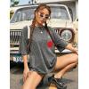 image:imageUOUA Mens Graphic Tees Vintage Oversized TShirts Casual Acid Wash Cotton Streetwear S2XLRosegrey