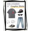 image:imageUOUA Mens Graphic Tees Vintage Oversized TShirts Casual Acid Wash Cotton Streetwear S2XLRosegrey