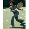 image:imageUOUA Womens 2 Piece Set Long Sleeve Jacket amp Ankle Length Workout Flare Leggings Casual Matching Outfit Tracksuit Sweatsuit28 InseamGreyblue