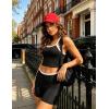 image:imageUOUA Womens Workout Set 2 Piece Gym Outfit High Waisted Tummy Control Shorts Halter Padded Sports Bra Tank Athletic Yoga WearBlack