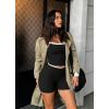 image:imageUOUA Womens Workout Set 2 Piece Gym Outfit High Waisted Tummy Control Shorts Halter Padded Sports Bra Tank Athletic Yoga WearBlack