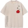 image:imageUOUA Mens Graphic Tees Vintage Oversized TShirts Casual Acid Wash Cotton Streetwear S2XLRosebeige