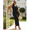 image:imageUOUA Women Summer Maxi Dresses Plus Size Casual Hawaiian Sundress Sleeveless Loose Split Beach Dress with PocketsVblack