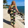 image:imageUOUA Women Summer Maxi Dresses Plus Size Casual Hawaiian Sundress Sleeveless Loose Split Beach Dress with PocketsVpineapple Flamingo