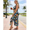 image:imageUOUA Women Summer Maxi Dresses Plus Size Casual Hawaiian Sundress Sleeveless Loose Split Beach Dress with PocketsVpineapple Floral