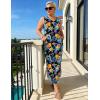 image:imageUOUA Women Summer Maxi Dresses Plus Size Casual Hawaiian Sundress Sleeveless Loose Split Beach Dress with PocketsVpineapple Floral