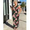 image:imageUOUA Women Summer Maxi Dresses Plus Size Casual Hawaiian Sundress Sleeveless Loose Split Beach Dress with PocketsVred Flower