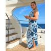 image:imageUOUA Women Summer Maxi Dresses Plus Size Casual Hawaiian Sundress Sleeveless Loose Split Beach Dress with PocketsVsummer Blue