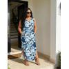 image:imageUOUA Women Summer Maxi Dresses Plus Size Casual Hawaiian Sundress Sleeveless Loose Split Beach Dress with PocketsVsummer Blue