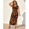 image:imageUOUA Women Summer Maxi Dresses Plus Size Casual Hawaiian Sundress Sleeveless Loose Split Beach Dress with PocketsVswirl Tie Dye
