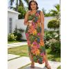 image:imageUOUA Women Summer Maxi Dresses Plus Size Casual Hawaiian Sundress Sleeveless Loose Split Beach Dress with PocketsVtropical Leopard
