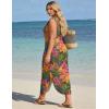 image:imageUOUA Women Summer Maxi Dresses Plus Size Casual Hawaiian Sundress Sleeveless Loose Split Beach Dress with PocketsVtropical Leopard