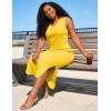 image:imageUOUA Women Summer Maxi Dresses Plus Size Casual Hawaiian Sundress Sleeveless Loose Split Beach Dress with PocketsVyellow