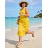 image:imageUOUA Women Summer Maxi Dresses Plus Size Casual Hawaiian Sundress Sleeveless Loose Split Beach Dress with PocketsVyellow