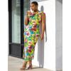 image:imageUOUA Women Summer Maxi Dresses Plus Size Casual Hawaiian Sundress Sleeveless Loose Split Beach Dress with PocketsVyellow Pink