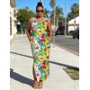 image:imageUOUA Women Summer Maxi Dresses Plus Size Casual Hawaiian Sundress Sleeveless Loose Split Beach Dress with PocketsVyellow Pink