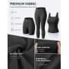 image:imageUOUA 3 Piece Workout Sets for Women High Waisted Butt Lifting Leggings Tummy Control Yoga Pants with Sports Bra Biker ShortsBlack