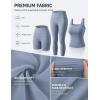 image:imageUOUA 3 Piece Workout Sets for Women High Waisted Butt Lifting Leggings Tummy Control Yoga Pants with Sports Bra Biker ShortsGreyblue