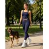 image:imageUOUA 3 Piece Workout Sets for Women High Waisted Butt Lifting Leggings Tummy Control Yoga Pants with Sports Bra Biker ShortsNavy