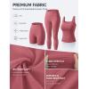 image:imageUOUA 3 Piece Workout Sets for Women High Waisted Butt Lifting Leggings Tummy Control Yoga Pants with Sports Bra Biker ShortsRose