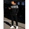 image:imageUOUA Mens Tracksuit 2 Piece Hoodie amp Sweatpants Set Waffle Jacquard Sweatsuit Outfits Casual Jogging SuitsBlack