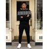 image:imageUOUA Mens Tracksuit 2 Piece Hoodie amp Sweatpants Set Waffle Jacquard Sweatsuit Outfits Casual Jogging SuitsBlack